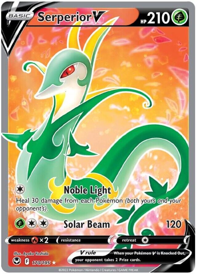 Serperior V - 170/195 - Pokemon Silver Tempest Sword & Shield Full Art Card NM