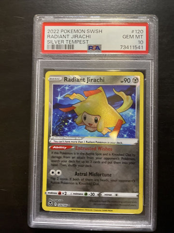 2022 Pokémon SWSH Silver Tempest 120/195 Radiant Jirachi PSA 10 GEM MINT