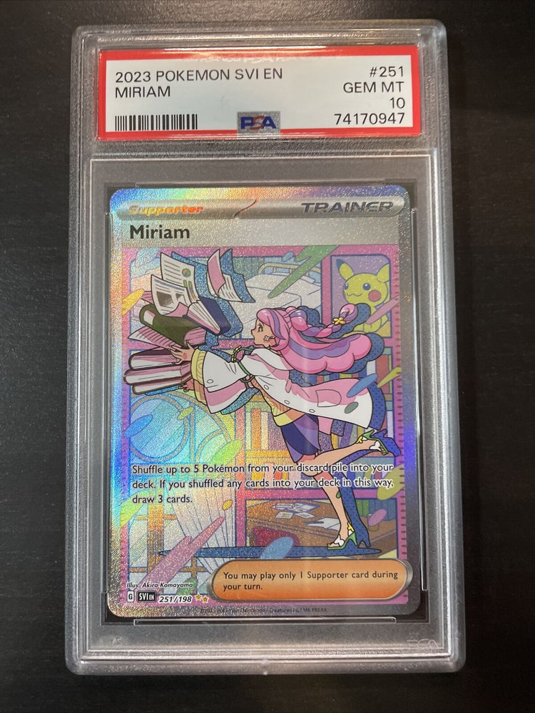 PSA 10 GEM MINT Miriam SCARLET VIOLET BASE 251 SPECIAL RARE Pokemon Card PSA 10 GEM MINT Miriam SCARLET VIOLET BASE 251 SPECIAL RARE Pokemon Card