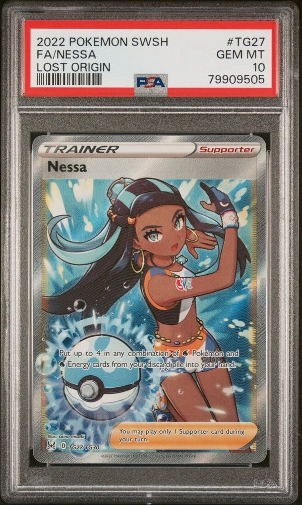 PSA 10 Nessa TG27/TG30 Lost Origin Holo Full Art Pokemon Trainer - Gem Mint