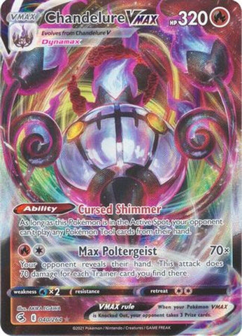 Chandelure Vmax 040/264 - Holo Rare Vmax Card - Fusion Strike - NM