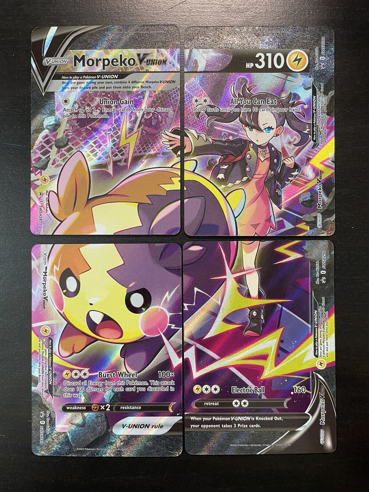 Pokémon TCG Morpeko V-Union SWSH287 / 288 / 289 / 290 Black Star Promo SET NM/M
