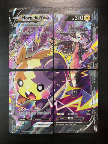 Pokémon TCG Morpeko V-Union SWSH287 / 288 / 289 / 290 Black Star Promo SET NM/M