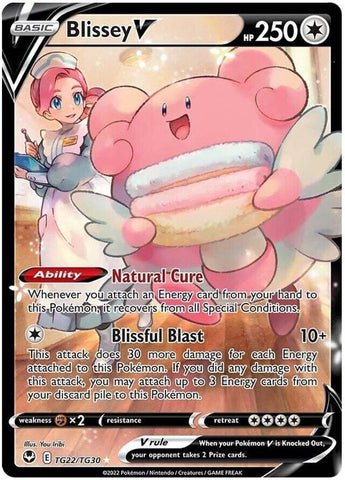 Pokemon Silver Tempest - BLISSEY V - TRAINER GALLERY - TG22/TG30 - NM/M