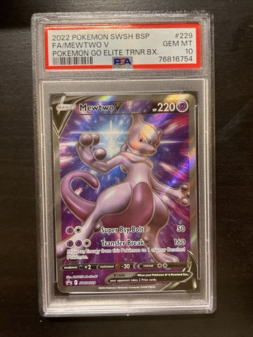 2022 Pokemon Mewtwo V SWSH229 Pokemon Go Elite Trainer Box Promo PSA 10 #SWSH22