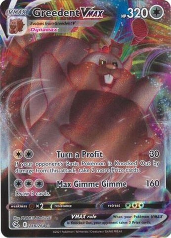 Greedent VMAX 218/264 - Fusion Strike - Pokemon TCG - NM
