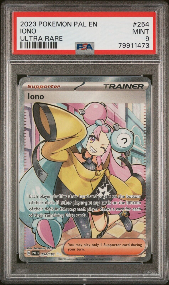 Pokemon Paldea Evolved Iono 254/193 - Full Art Secret Rare PSA 9