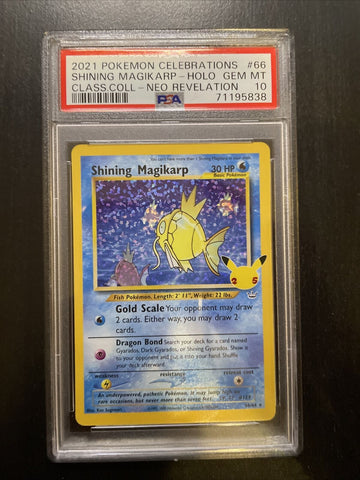 Pokemon Card - PSA 10 Shining Magikarp 66/64 - 25th Celebrations - GEM MT PSA10