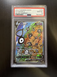 2022 Pokemon Silver Tempest Unown V Full Alternate Alt Art 177/195 PSA 10