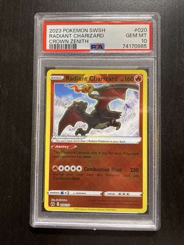 2023 Pokemon SWSH Crown Zenith #020 Radiant Charizard PSA 10 GEM MINT