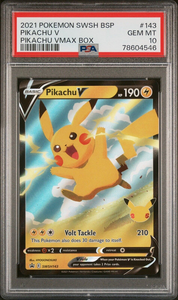 PSA 10 Pikachu V SWSH 143 Black Star Promo Holo Pokémon