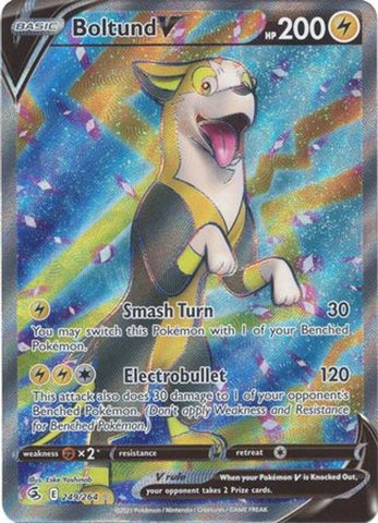 Boltund V - 249/264 - Pokemon Fusion Strike Sword & Shield Full Art Rare Card NM