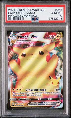 Pokemon Celebrations Promo 062 Pikachu Vmax Box FA PSA 10 Gem Mint