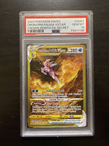 2023 Pokemon Crown Zenith GG67/GG70 Origin Forme Palkia Vstar Alt Art PSA 10