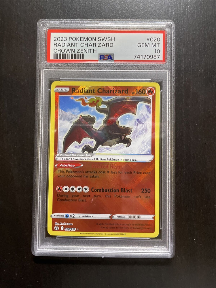 2023 Pokemon SWSH Crown Zenith #020 Radiant Charizard PSA 10 GEM MINT
