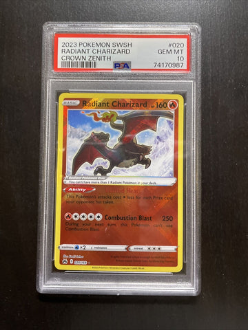 2023 Pokemon SWSH Crown Zenith #020 Radiant Charizard PSA 10 GEM MINT