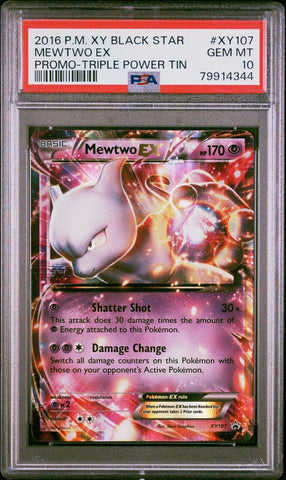 2016 Pokemon P.M. XY Black Star Mewtwo EX Triple Power XY107 PSA 10 GEM MT MH